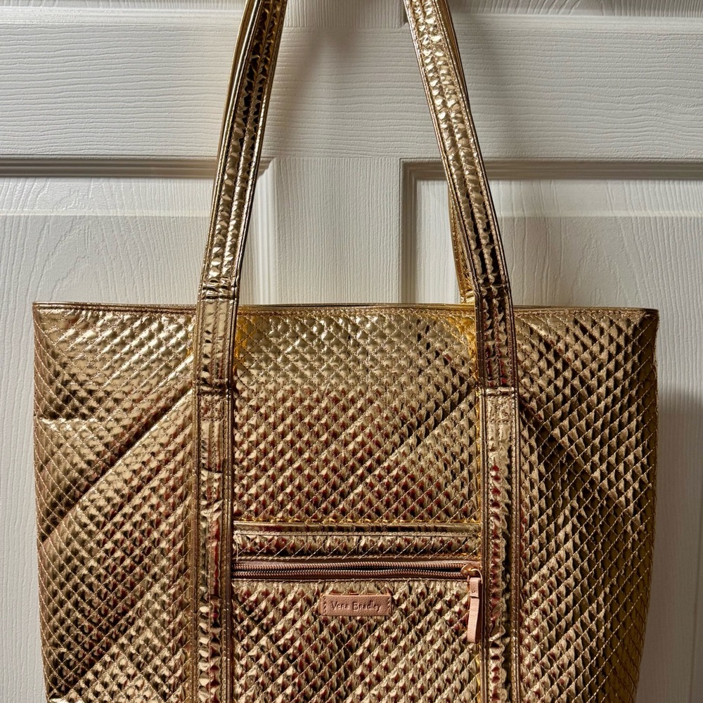 Vera Bradley Gold Quilted Tote Bag